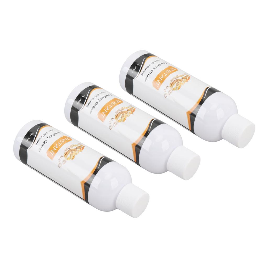 3 Bouteilles 100ml Liquide Nettoyant Bijoux Solution d'Entretien de Surface Agent Nettoyant Décontaminant pour