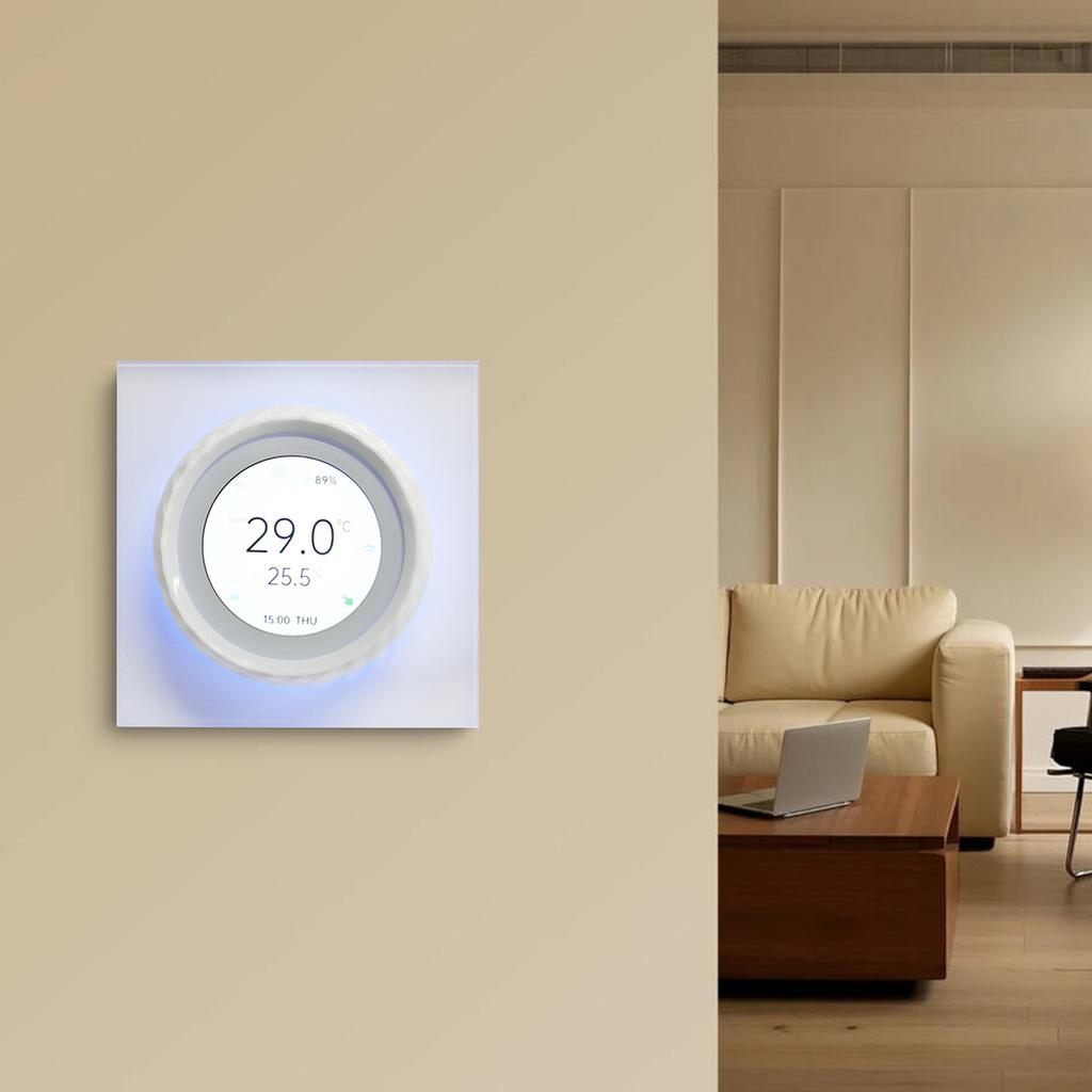 Smart WiFi Thermostat for Electric Heating, 16A Programmable Digital Temperature Controller with 1.6 Screen, DayCelsiusWeekCelsiusRoom TemperatureCel