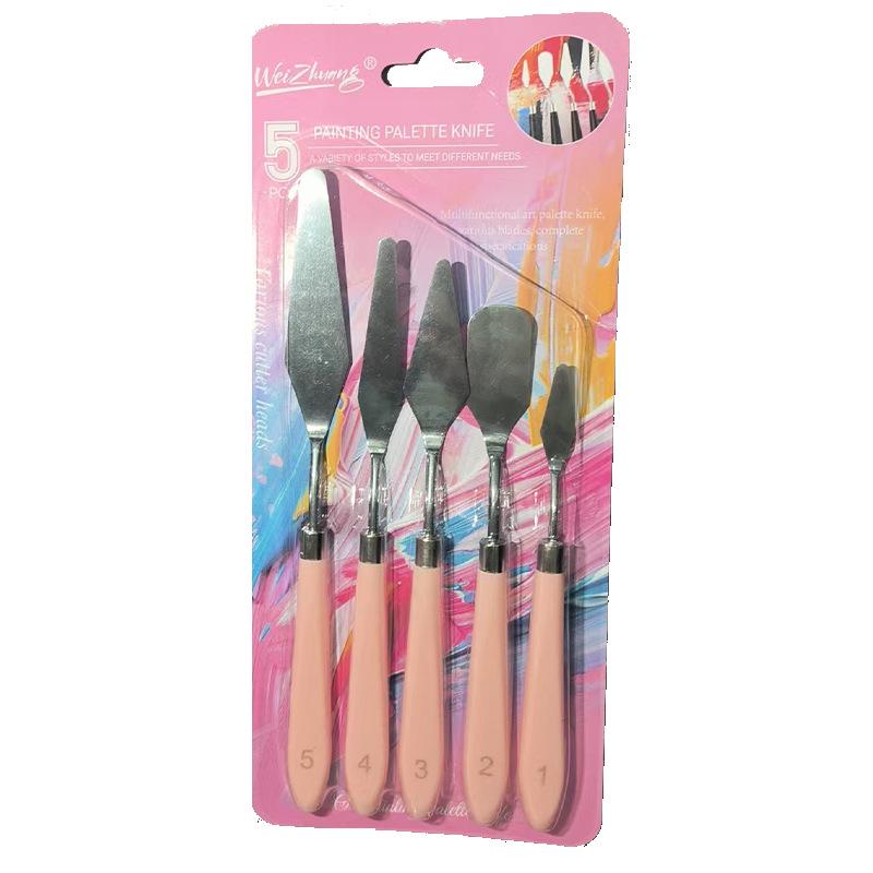 5-Piece Stainless Steel Palette Knife Set for Oil and Gouache Painting