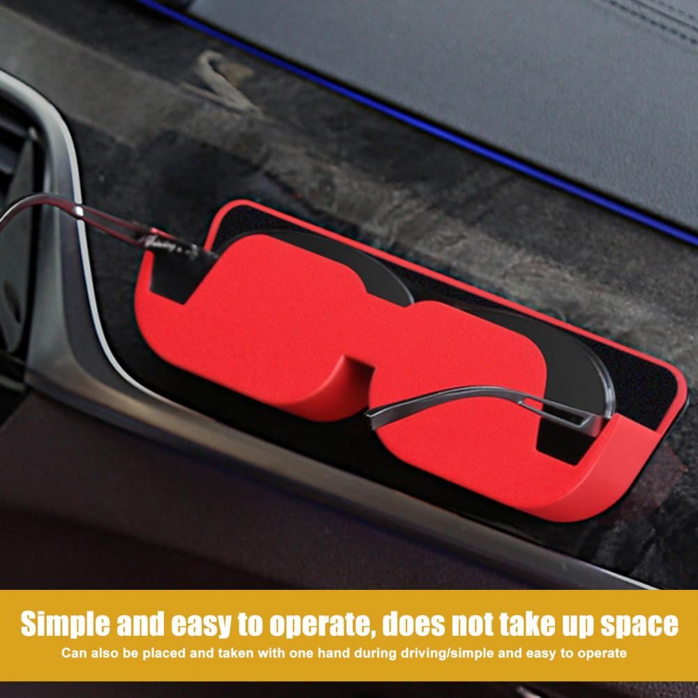 Car Glasses Case Sunglasses Storage Case Holder Self-Adhesive With Felt Padding Dashboard Glasses Storage Box Car Accessories