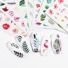 Water Nail Decal and Sticker Flower Leaf Tree Green Simple Summer Slider for Manicure Nail Art Watermark Tips