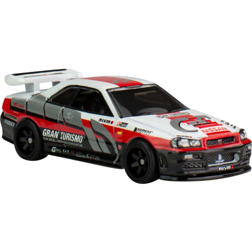 Hot Wheels Pop Culture Gran Turismo - Nissan Skyline GT-R (BNR34) Vehicle Toy Mini Car 3 Years Old and Up Red HKC28