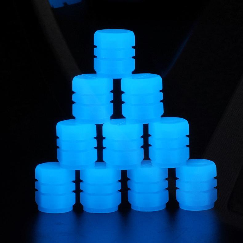 100Pcs Car Motorcycle Luminous Tire Valve Caps Glowing Valve Cover Car Tire Wheel Hub Styling Tool Auto Accessories 5 Colors