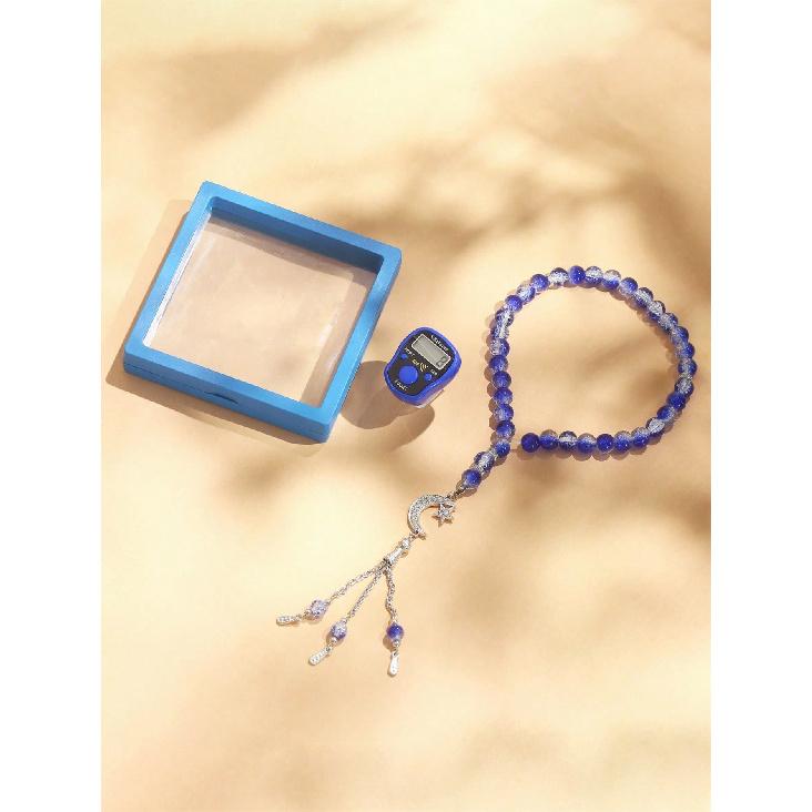 100-Punkte Ring Zählzähler 33-Perlen Tasbih Set ABS-Kunststoff Digitalanzeige Geschenkbox für Festivals 1