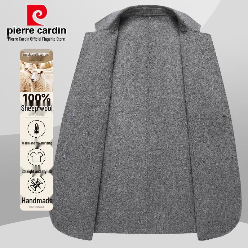 Pierre Cardin Men's 100% Merino Wool Double-faced Coat