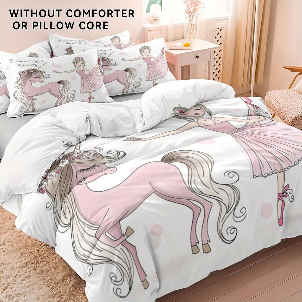 Ballet Girl Swan Dance 3D Digital Printing Bedding Kit Bedding Three-Piece Set