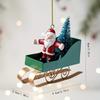 1Pc Creative Santa Claus, Snowman, Elk, and Sleigh Wrought Iron Car Personalized Pendant Decoration for Holiday Parties