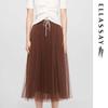 Women's Elegant Pleated A-Line Midi Skirt