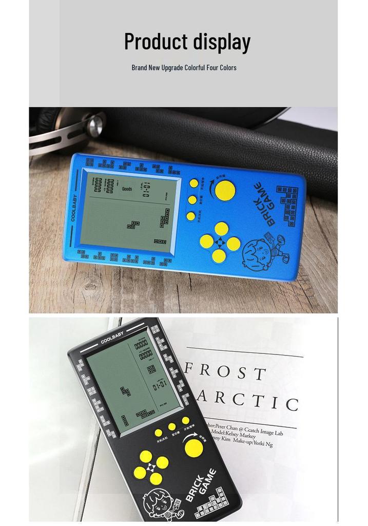 4,1-Zoll Retro Tetris Spielkonsole: Handheld Lernspielzeug für Kinder im Vintage-Stil