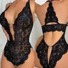 Black Erotic Crotchless Lingeries For Women Hollow Underwear Set Plus Size Deep V Open Bra Baby Doll Dress Sexy Lingerie Sets