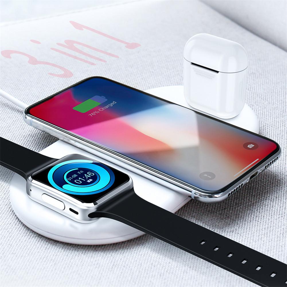 3 in 1 QI Wireless Fast Charger Charging Pad For iPhone X XR Xs Max купить  недорого — выгодные цены, бесплатная доставка, реальные отзывы с фото — Joom
