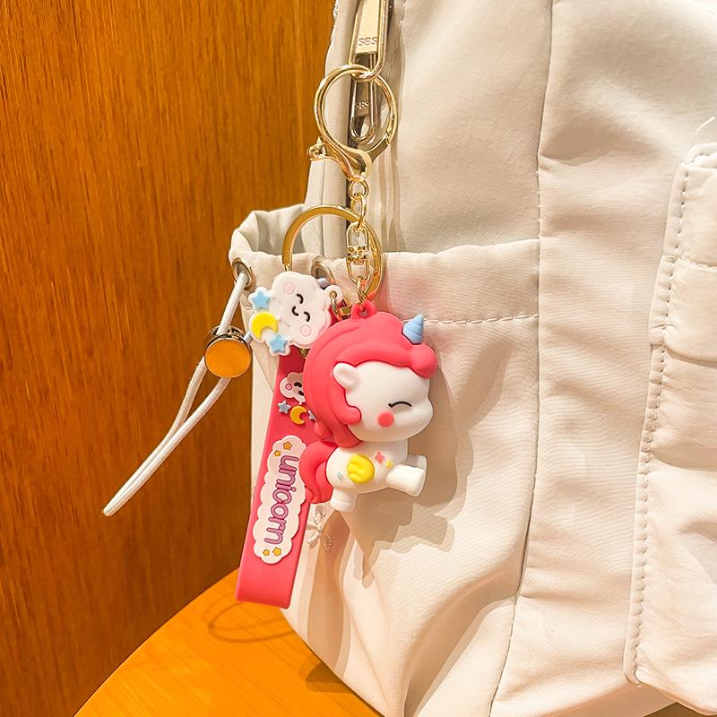 Cute Cartoon Unicorn Keychain: Women's Exquisite Doll Pendant for Bags & Car Keys