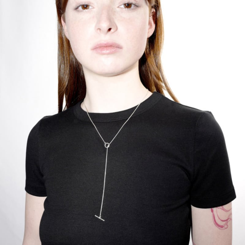 

FurFur TOGGLE BAR SNAKE STRING LONG SILVER925 NECKLACE silver