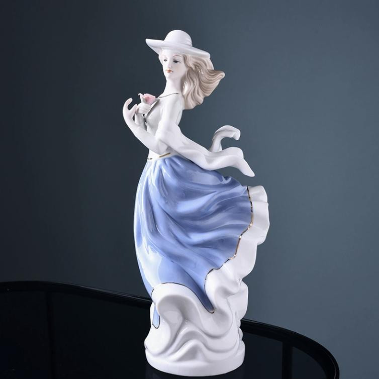 

Европейская керамическая фигурка дамы – Элегантное украшение для домашнего декора для гостиной, тумбы под телевизор или винного шкафа I