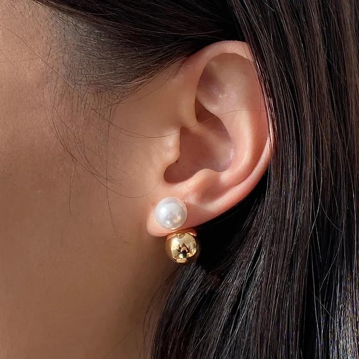 WH008 Kiss of Gold and Pearl Earrings