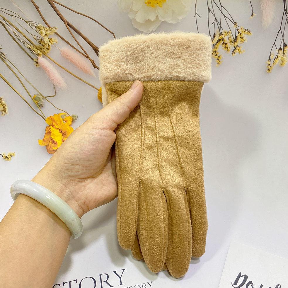 Women's Suede Touchscreen Gloves: Warm, Exclusive for Outdoor Cycling & Driving