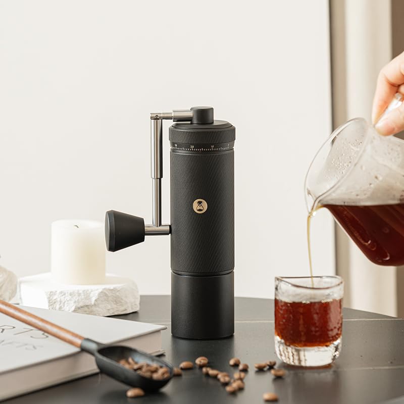 TIMEMORE Kuriko S3 Hand Coffee Grinder, All-Metal, External Adjustment, Hand-Crank Operation, Labor-Saving, One-Year Warranty (S3-Black)