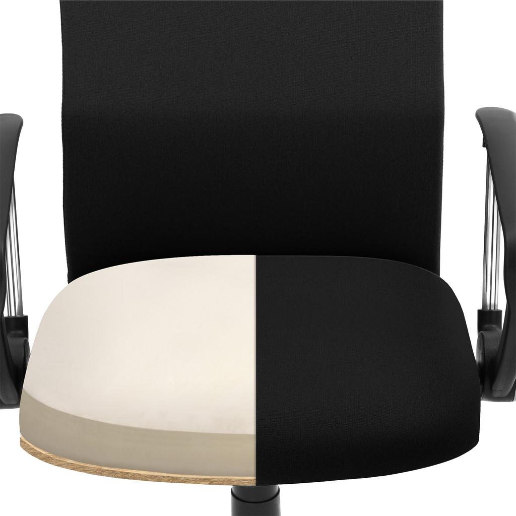 SONGMICS OBN034B01 Office Chair Ergonomic Swivel Chair Padded Seat Fabric Cover Adjustable and Tiltable Up To 120 Kg Load Capacity Black