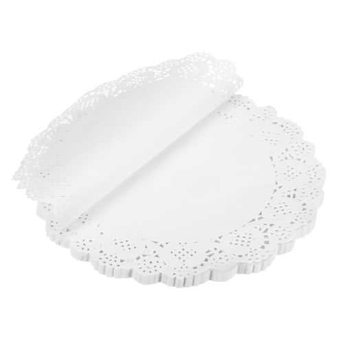 uxcell 100pcs White Lace Paper Doilies, 10.5" Round, Disposable Paper Placemats for Weddings, Birthdays, Cakes, Desserts, and Tableware