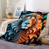 1pc Lion Tiger Print Blanket   Lightweight Flannel Throw Blanket For Sofa, Bed, Living Room, Office, Outdoor Travel, Camping