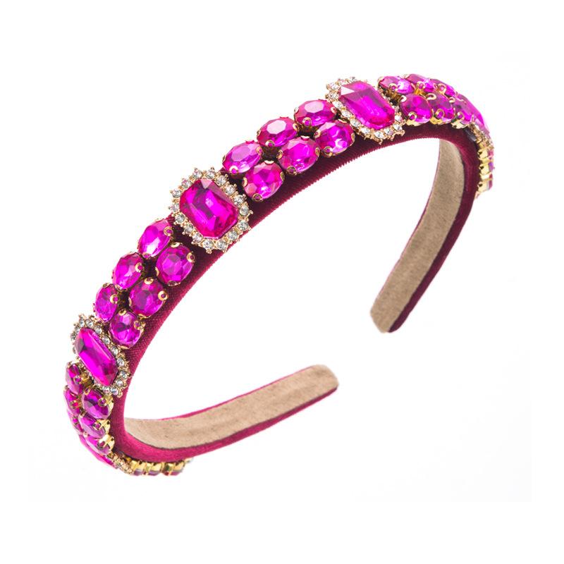 

Женская повязка на голову с темпераментом и бриллиантами в стиле барокко OneSize розы красного