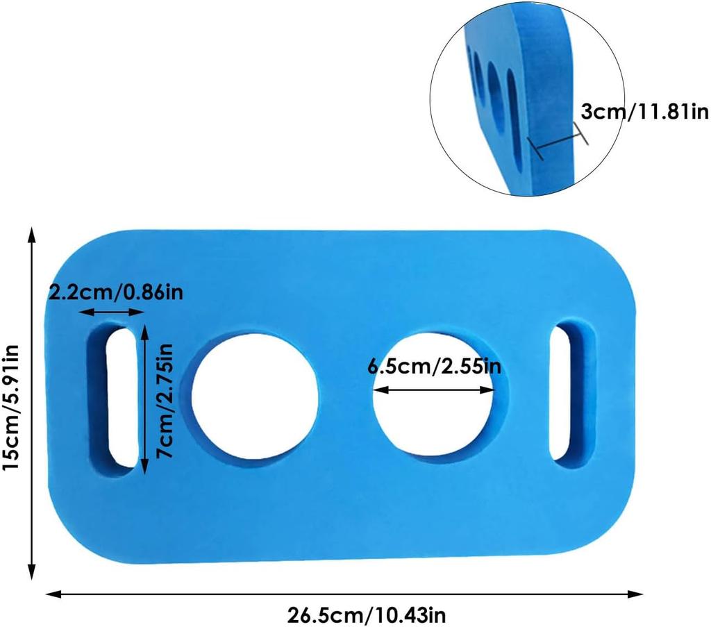 1er-Pack Kinder Wasser-Trainings-/Anti-Ertrinkungs-EVA-Vollschaum-Schwimmstock-Verbinder blau 26 x 15 x 2 cm