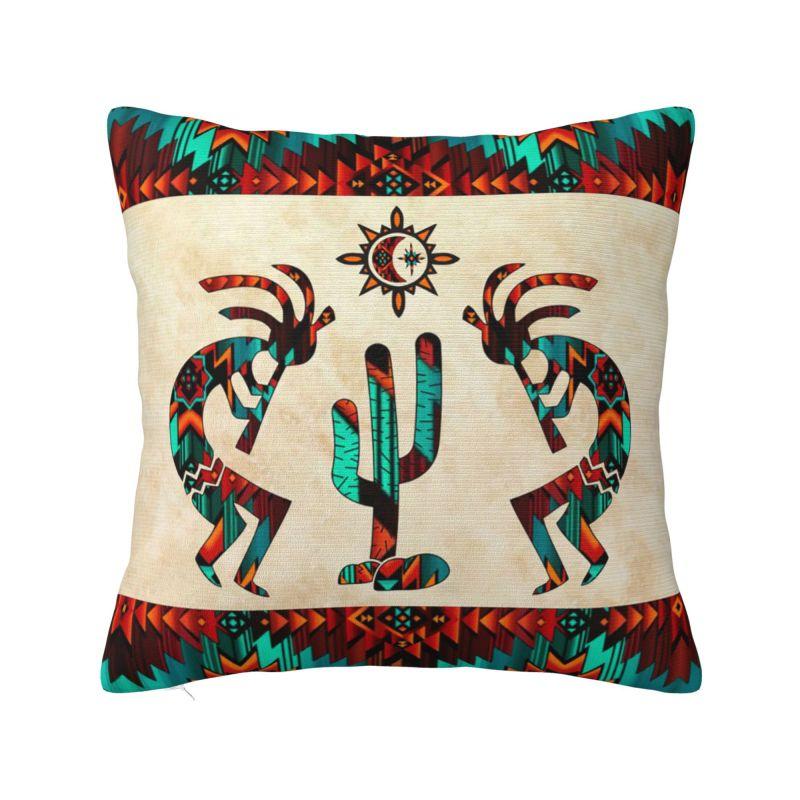 Afrikanische Stammes-Native American Kokopelli Kissenbezug xcm Samt Kissenhülle für Sofa Quadratischer Kissenbezug Heimdekoration