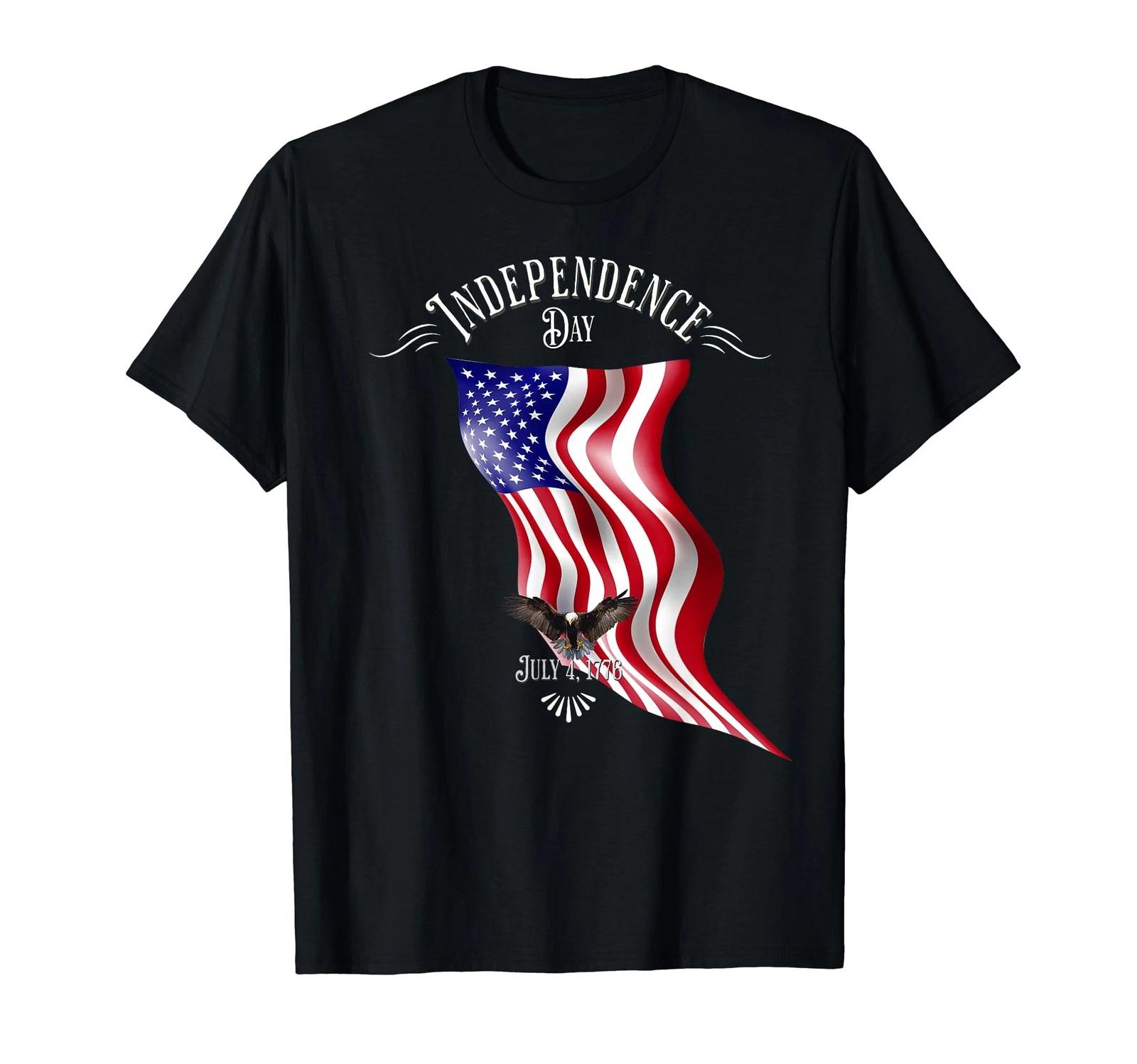 Independence Day July 4 1776 4th of July American Flag T-Shirt L