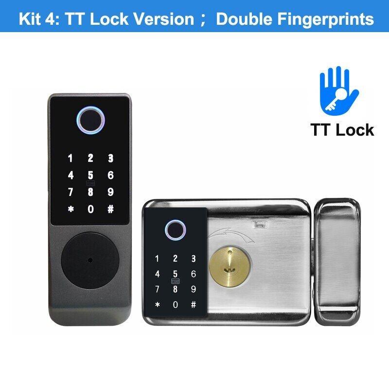 Acciaio Inossidabile Doppia Impronta W7 Cancello Esterno Impermeabile TT Lock/ Tuya Smart Door Lock Serratura Elettronica Digitale Serratura
