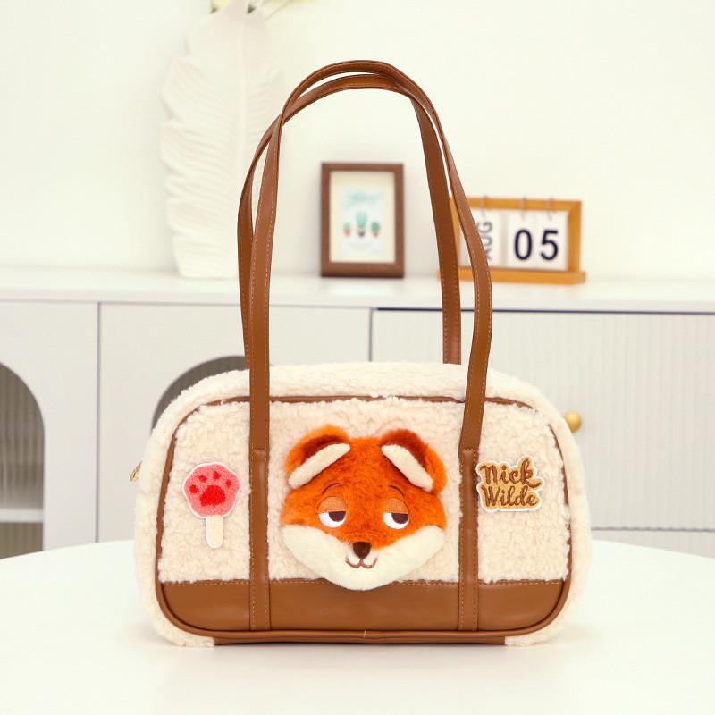Adorable Licensed Zootopia Nick Strawberry Bear Plush Tote Bag For Kids And Adults
