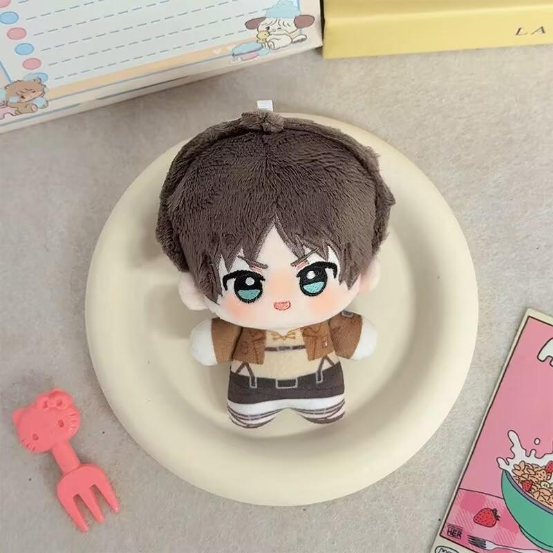 10cm Eren Jaeger Plush Toy Pendant Anime Attack on Titan Plushie Doll XMAS Mikasa Ackerman Keychain Dolls Pendant Birthday Gift