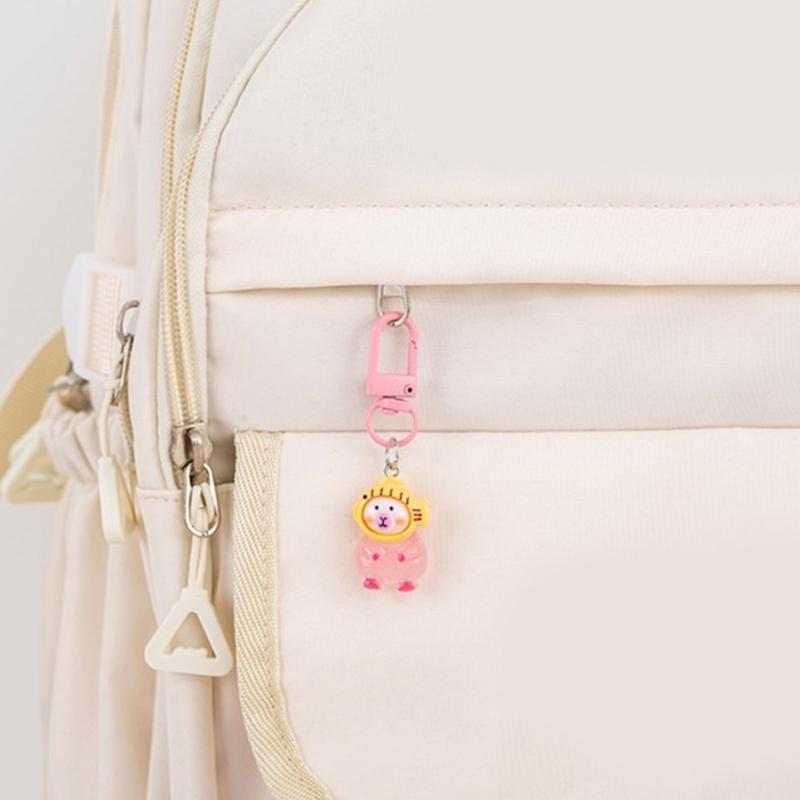 5pcs Cute Glow In The Dark Capybara Keychain Adorable Designed Bag Charm Key Management Holder Unique Gift For Friend