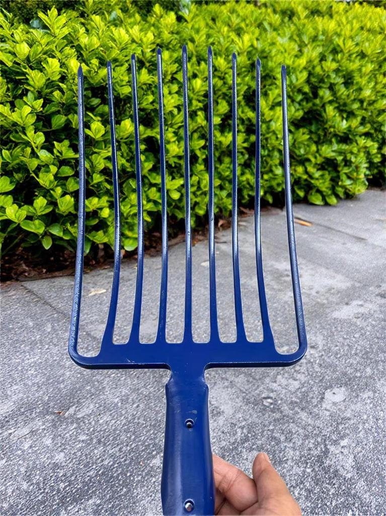 New Authentic Nine-Tooth Steel Fork - Multi-Purpose for Railroad Ballast, Coke, Coal, Hay, and Fine Steel Tools.