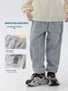 Boys' Plush Fleece Sweatpants - 2025 Autumn/Winter Collection: Thick, One-Piece, Loose Fit for Older Kids
