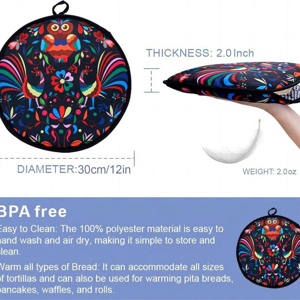 Изолированный мешочек для тортилий 12 дюймов, микроволновый подогреватель тако, хранитель, изолированный мешочек-подогреватель для тортилий, булочек, роллов, питы