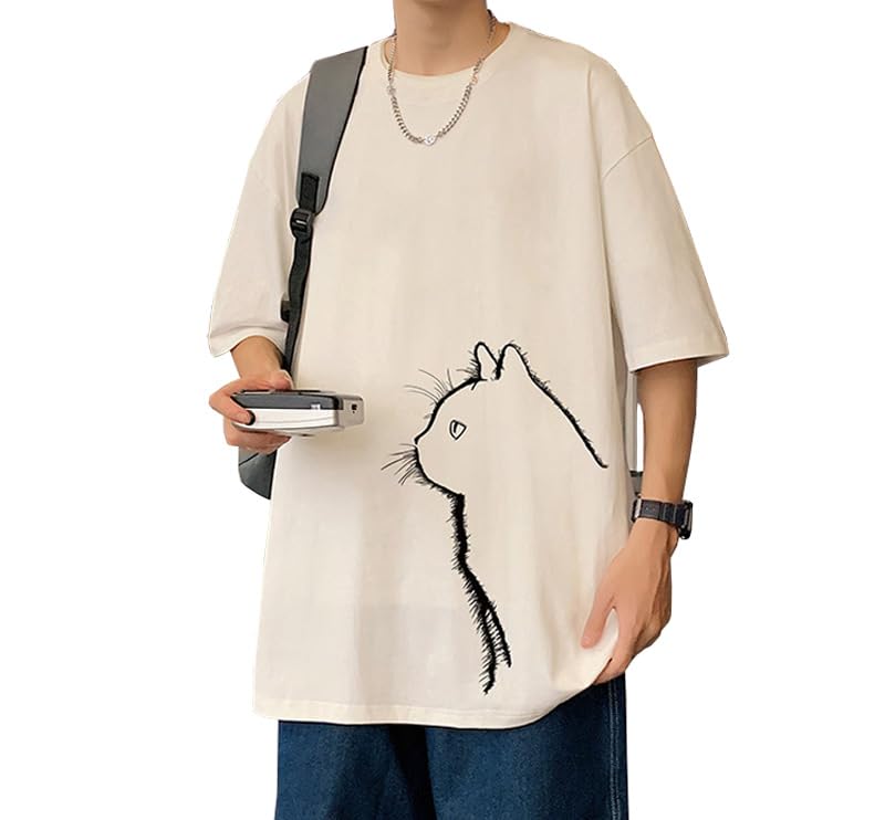 

Летняя одежда с коротким рукавом Cat Funny Large Plain Quick Summer [FJLTDCP] Одежда, Мужская футболка, Футболка, Узор, Повседневная, Стильная, Футболка, Размер, Милая,
