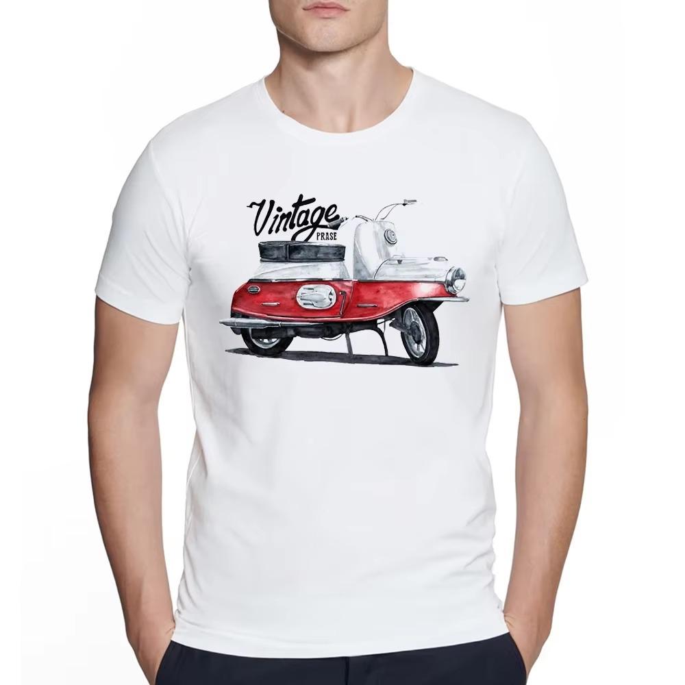 New Men Fashion Vintage Motorcycle T Shirt Men Motorbike Casual Tshirt Gift for Ride Racer Lovers Tee
