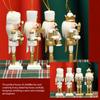 4Pcs/Set Golden Nutcracker Puppet Wooden Handicraft Walnut Soldier Home Desktop Ornament New Year Merry Christmas Decoration
