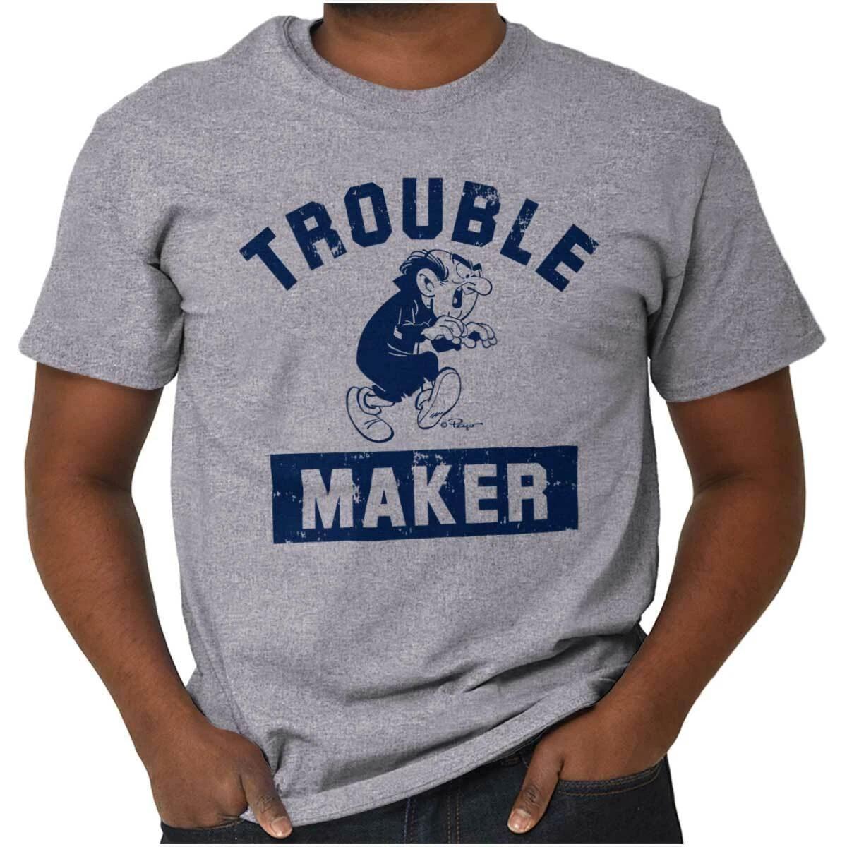 Smurfs Gargamel Villain Trouble Maker Funny Womens or Mens Crewneck T Shirt Tee S