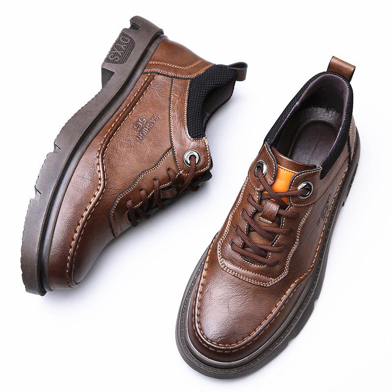Elevator Shoes Business  Men Sneakers Height Increase Insole 5Cm Man Lift  Tall  Leather Spring Autumn
