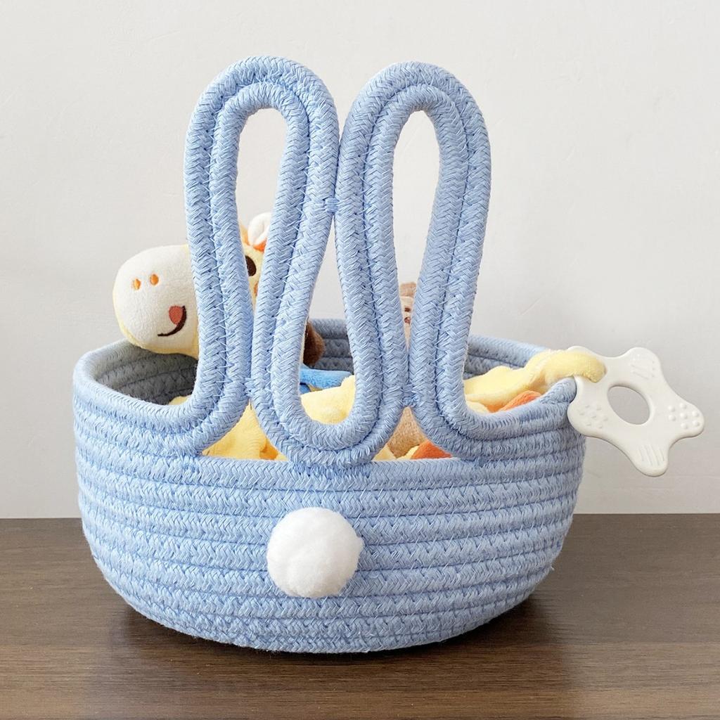 Cartoon Fun Rabbit Storage Basket White Storage Basket Cosmetics Snack Key Storage Basket Easter Rabbit