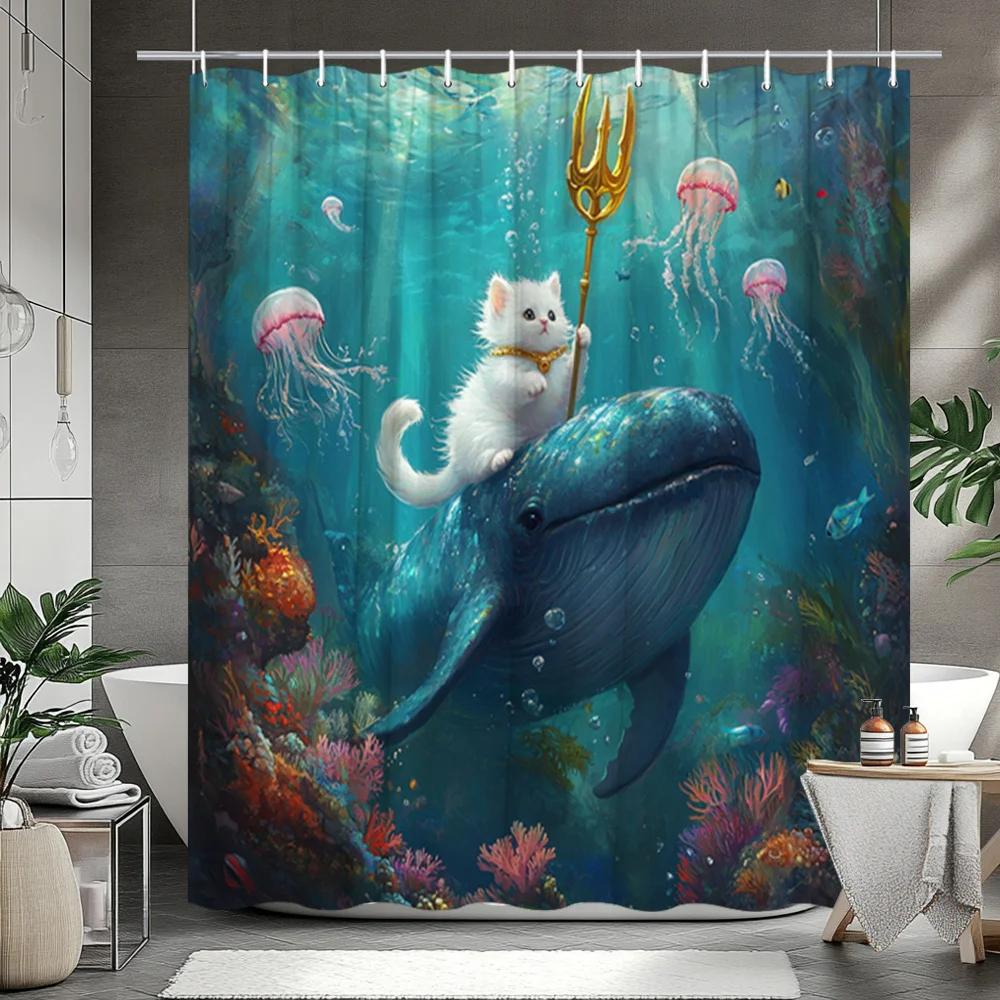 

Fantasy Ocean Shower Curtain: Embrace the Whimsical Design, Soft Fabric, and Magical Vibes for Your Unique Bathroom 90x180cm