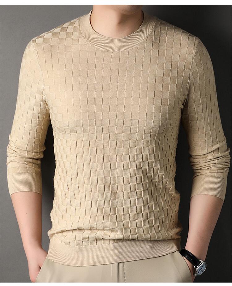 Autumn Knitted Sweater Men'S Casual Crew Neck Medium Warm Premium Trend Sweater Men'S Clothing