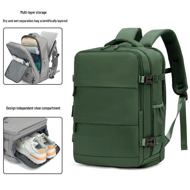 Unisex Travel Backpack: Large Capacity, Wet/Dry Separation, Laptop Compartment