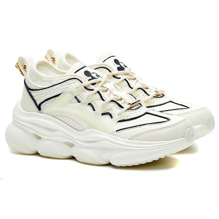 Li-Ning 1990 Mickey Mouse Trend Shock Absorption Non-Slip Wear-Resistant Low-Top Casual Shoes Women Sneakers Off-White ALFR158-2