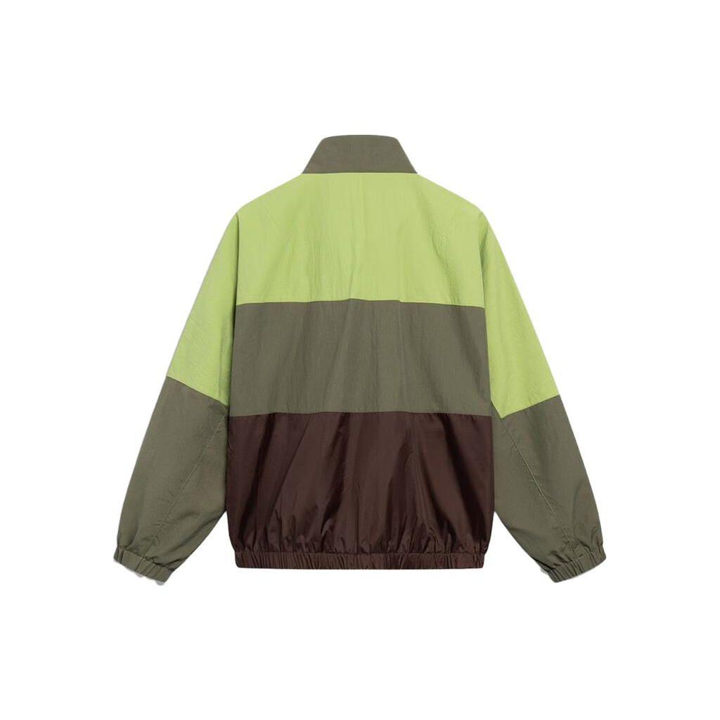 Li Ning Badfive Color Block Letter Print Sports Windbreaker Men Outerwear Bright-Green AFDT061-5