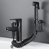 Rubinetto per lavabo da bagno in ottone, rubinetto monocomando nero, miscelatore per lavabo con soffione doccia, miscelatore per acqua calda e fredda