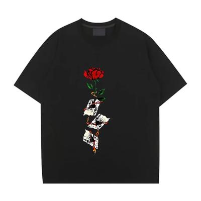 Uma rosa Estampas Masculino 100 Algodão Camiseta Roupas Criatividade Tudo matemática Manga Curta Moda Casual Solto Tops Nova Criatividade Camiseta Masculina