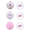 XXL Christmas Ornament Set 3 pcs Pink Plastic