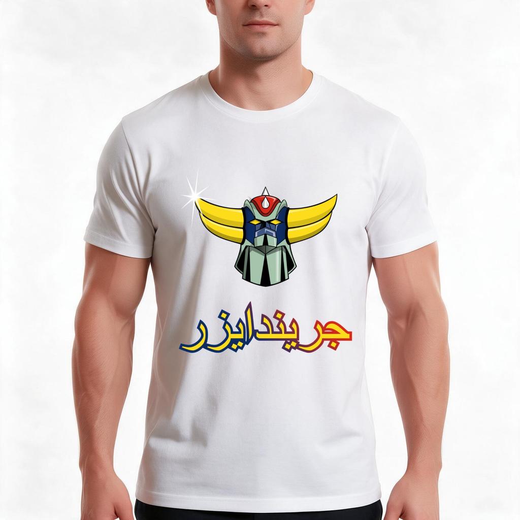 Grendizer Tshirt Summer Casual Cotton Tee Oversized Streetwear Tops Vintage Graphic Print Loose Fit Short Sleeve